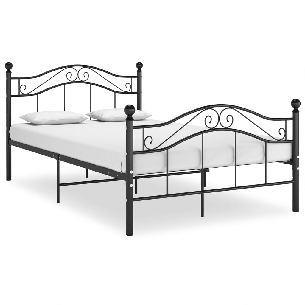 Bed Frame | Black | Powder-coated metal | 120x200 cm | Bed Frame