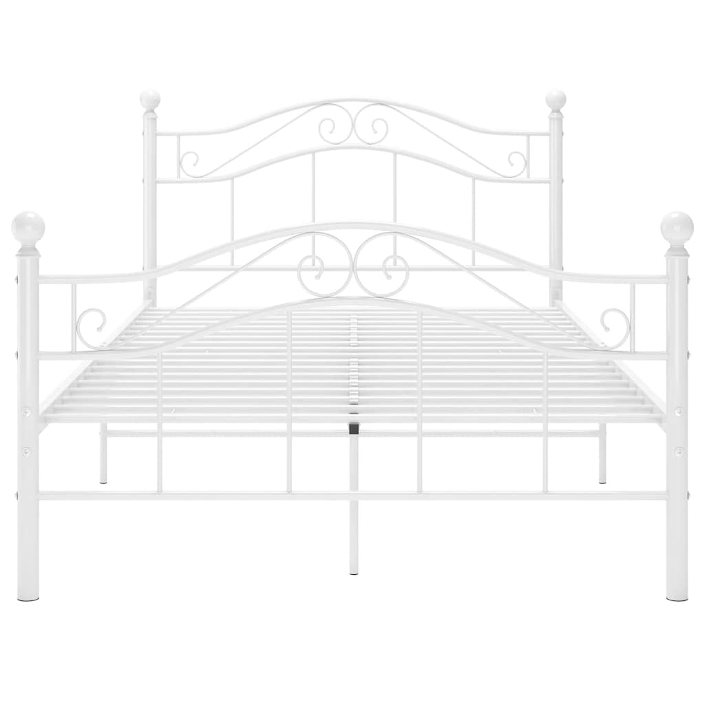 Bed Frame without Mattress White Metal 120x200 cm