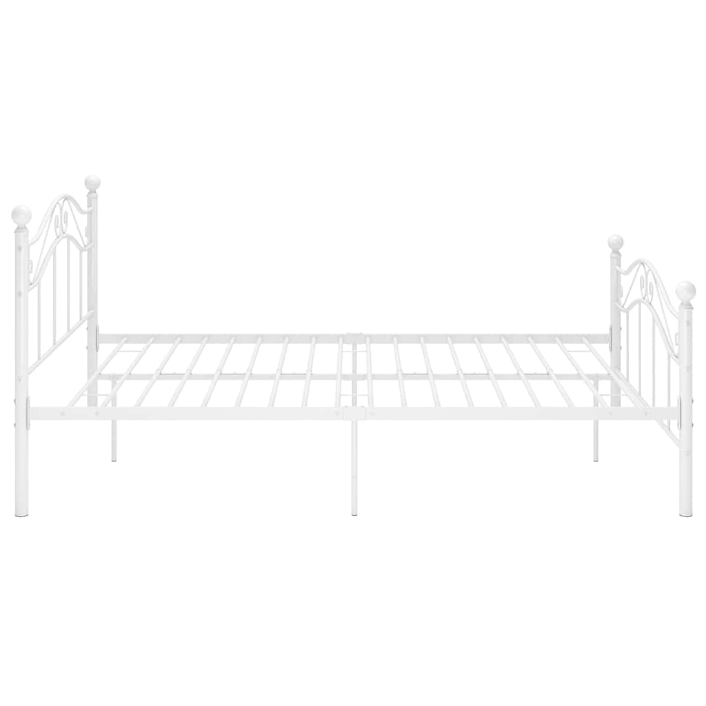 Bed Frame without Mattress White Metal 120x200 cm