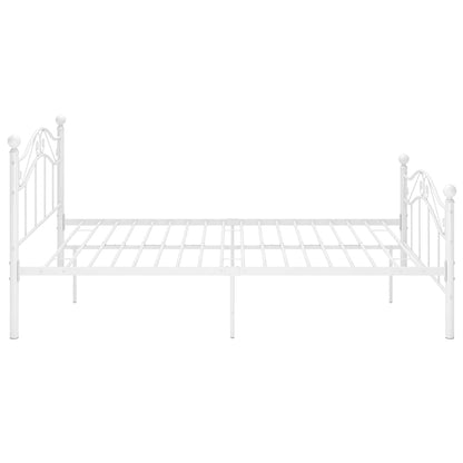 Bed Frame without Mattress White Metal 120x200 cm