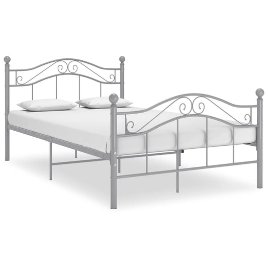 Bed Frame | Grey | Powder-coated metal | Double | Bed Frame | Rectangular