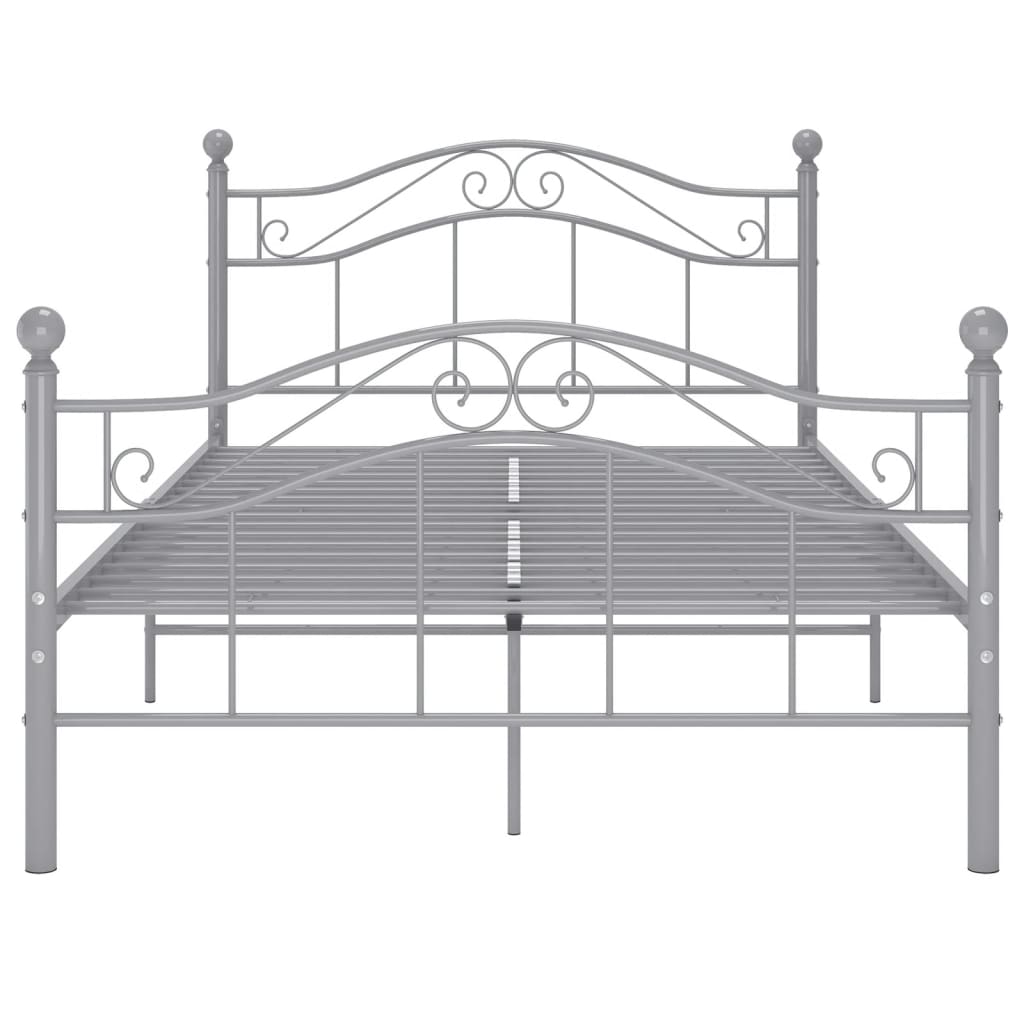 Bed Frame | Grey | Powder-coated metal | Double | Bed Frame | Rectangular