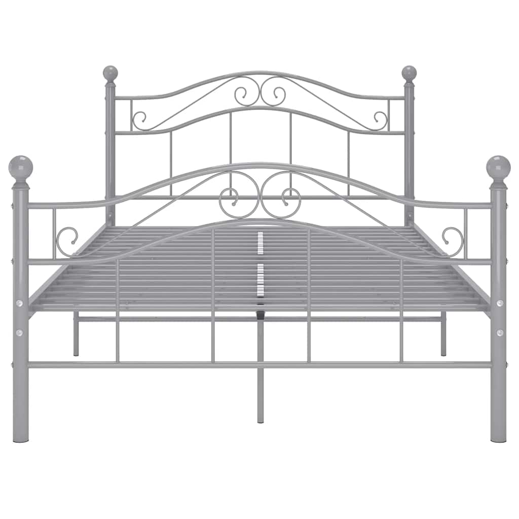 Bed Frame without Mattress Grey Metal 120x200 cm