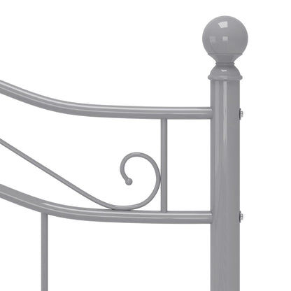 Bed Frame | Grey | Powder-coated metal | Double | Bed Frame | Rectangular