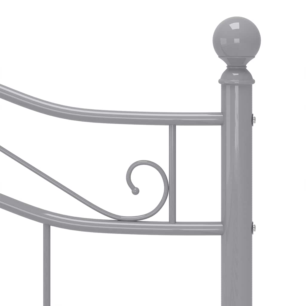 Bed Frame without Mattress Grey Metal 120x200 cm