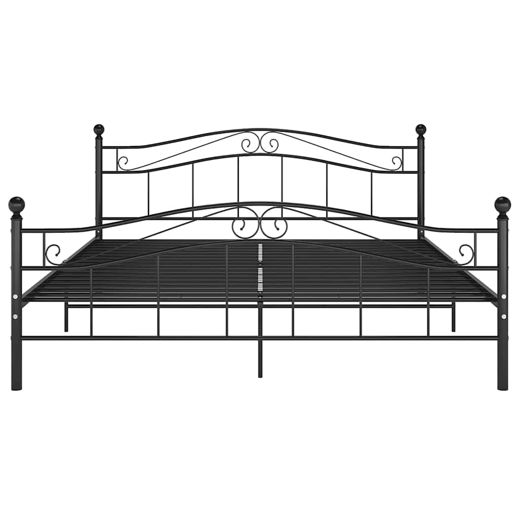 Bed Frame without Mattress Black Metal 140x200 cm