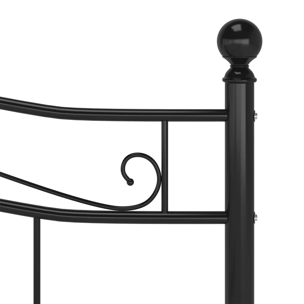 Bed Frame without Mattress Black Metal 140x200 cm
