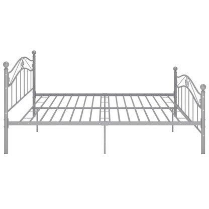 Bed Frame without Mattress Grey Metal 140x200 cm