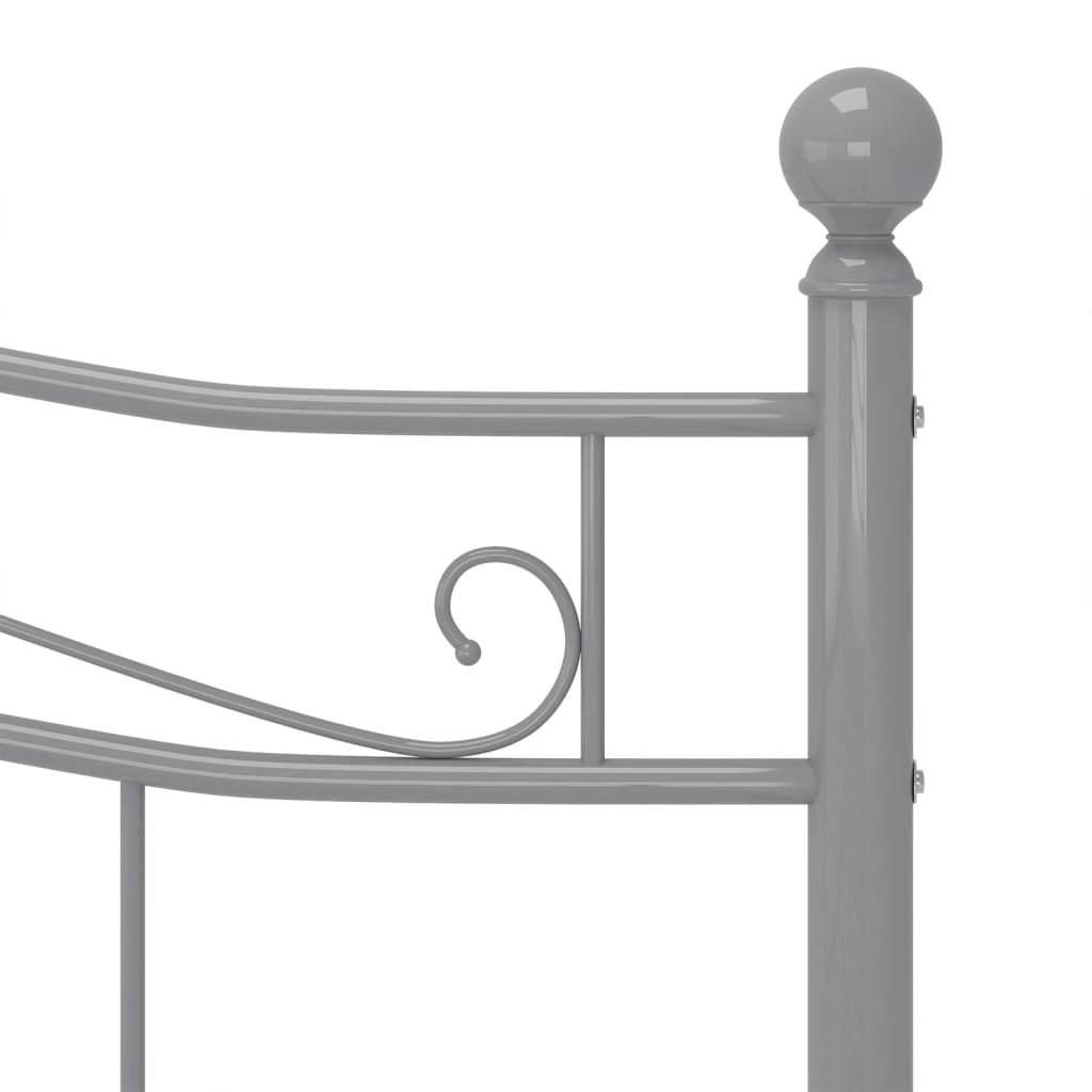 Bed Frame without Mattress Grey Metal 140x200 cm