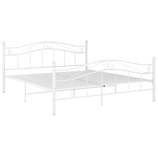 Bed Frame | White | Powder-Coated Metal | Double |  Tough | Bed Frame