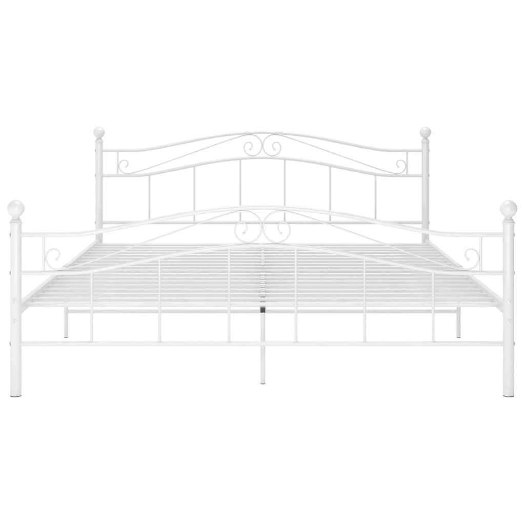 Bed Frame | White | Powder-Coated Metal | Double |  Tough | Bed Frame