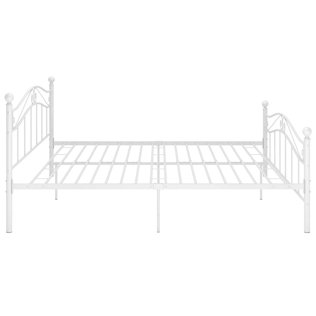 Bed Frame | White | Powder-Coated Metal | Double |  Tough | Bed Frame