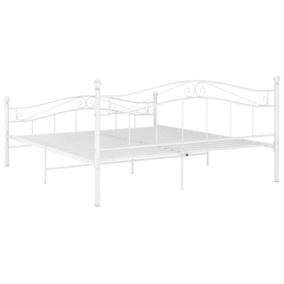 Bed Frame | White | Powder-Coated Metal | Double |  Tough | Bed Frame