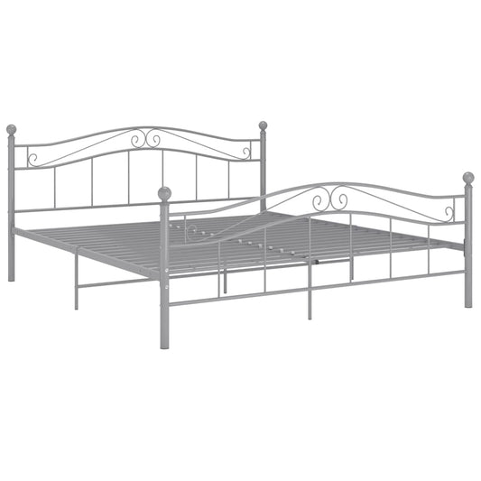 Bed Frame | Grey | Powder-coated metal | Double | Durable | Bed Frame