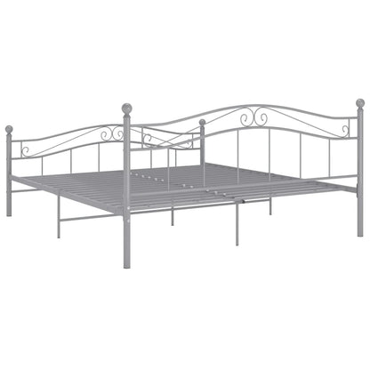 Bed Frame | Grey | Powder-coated metal | Double | Durable | Bed Frame