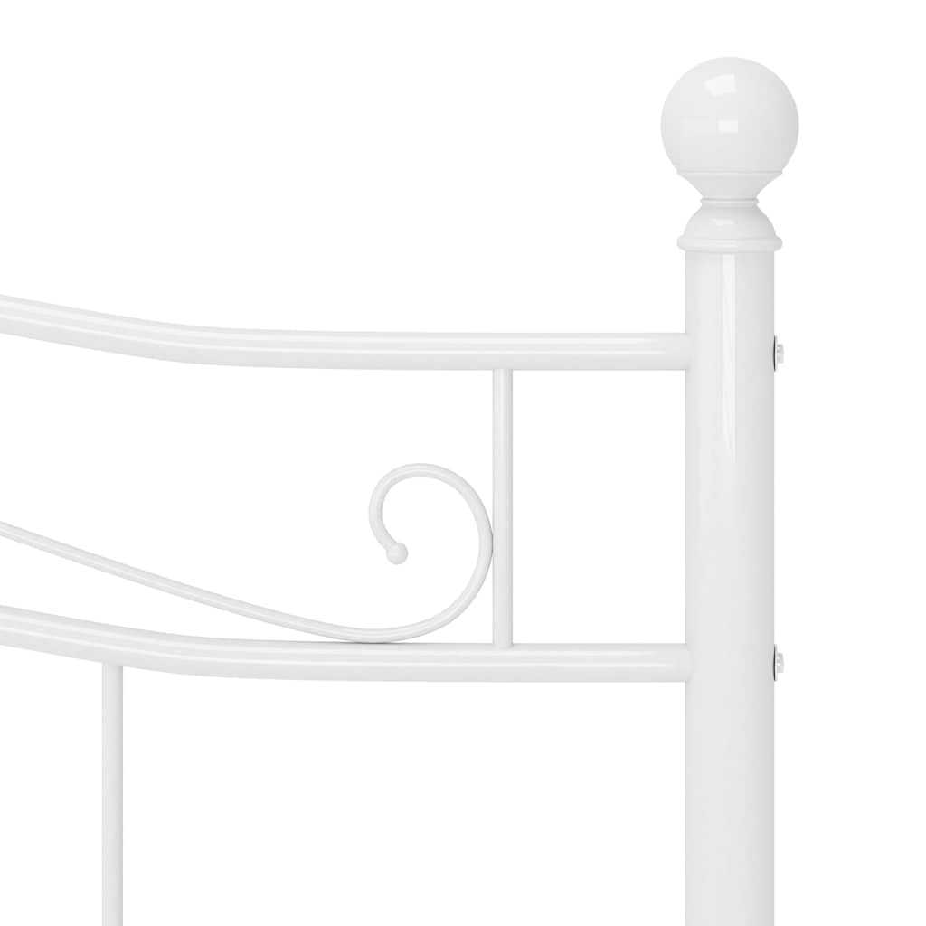 Bed Frame without Mattress White Metal 200x200 cm
