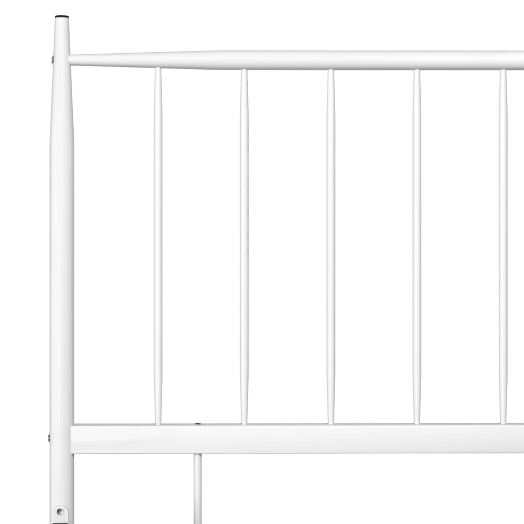 Bed Frame without Mattress White Metal 180x200 cm Super King