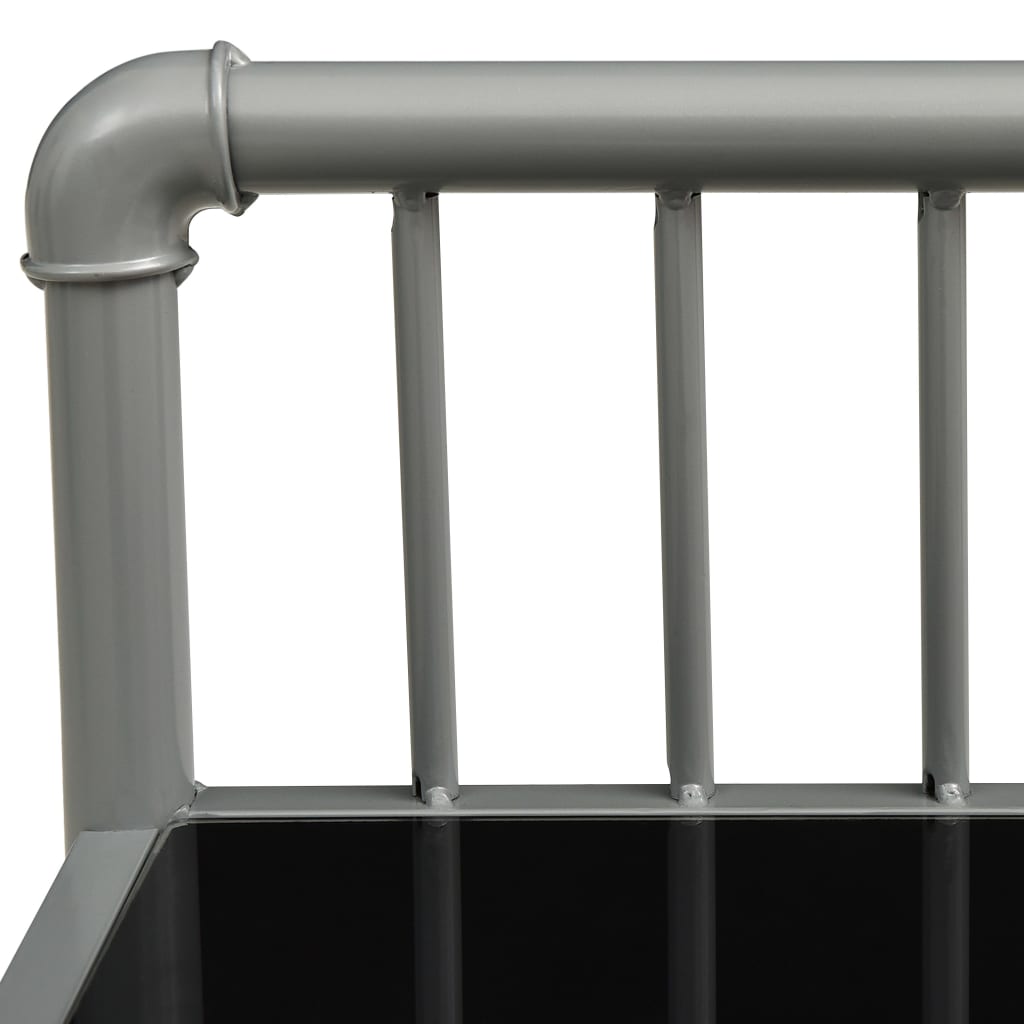 Bedside Cabinets 2 pcs Grey and Black Metal and Glass