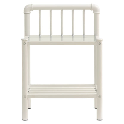 Bedside Cabinets 2 pcs White and Transparent Metal and Glass