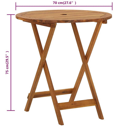 313596 vidaXL Folding Garden Table 70 cm Solid Acacia Wood