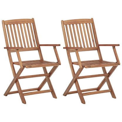 Outdoor Chair | Set of 2 | Natural Wood | Solid Acacia wood | Medium