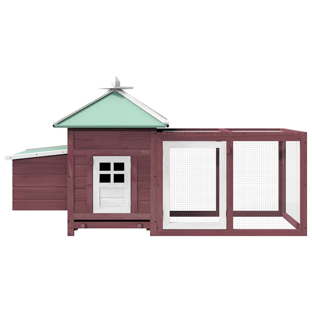 170982 vidaXL Chicken Coop with Nest Box Mocha 190x72x102 cm Solid Firwood