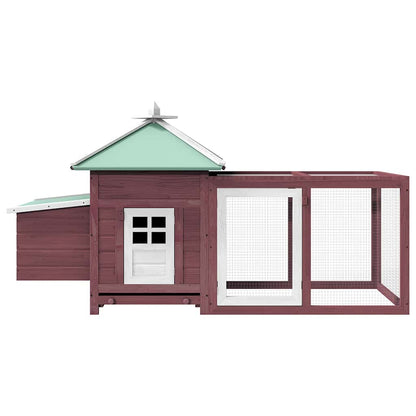 170982 vidaXL Chicken Coop with Nest Box Mocha 190x72x102 cm Solid Firwood