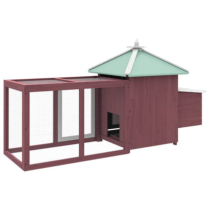 170982 vidaXL Chicken Coop with Nest Box Mocha 190x72x102 cm Solid Firwood