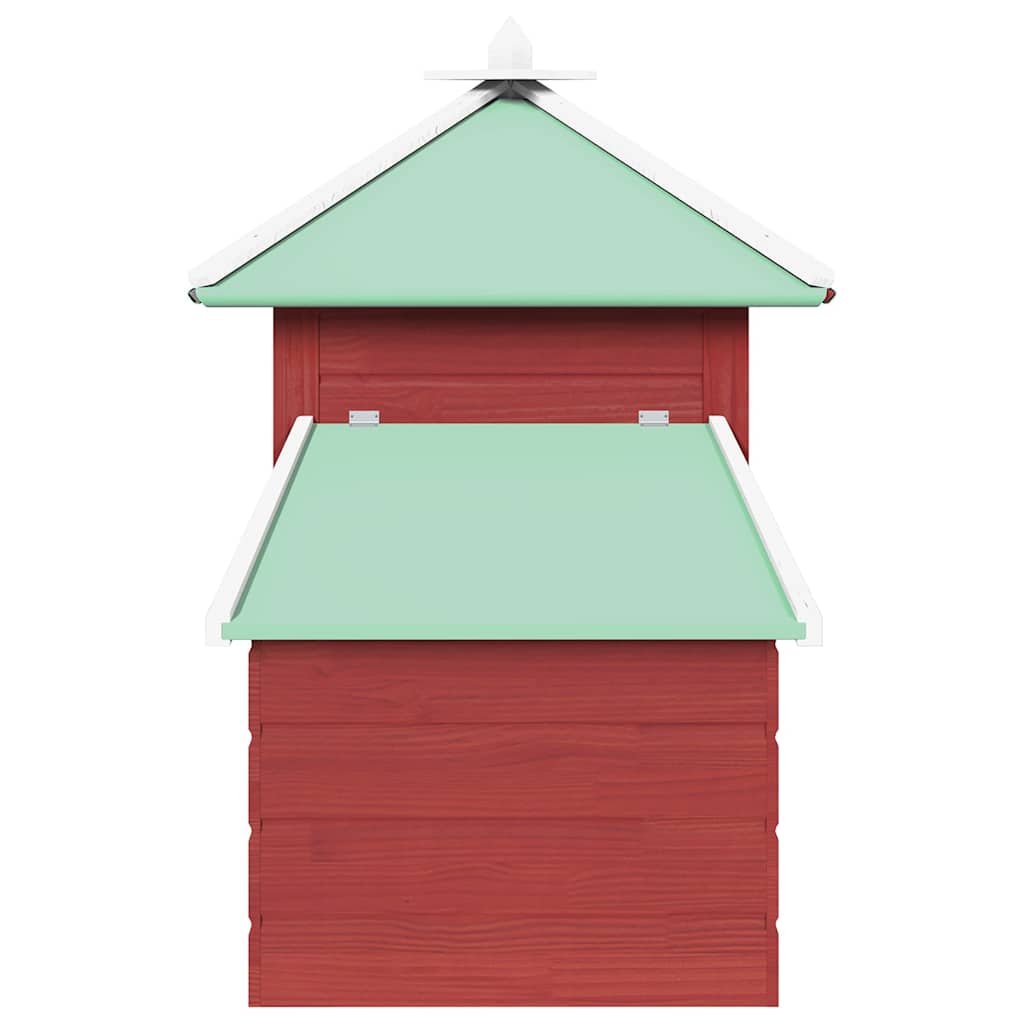 170983 vidaXL Chicken Coop with Nest Box Red 190x72x102 cm Solid Firwood