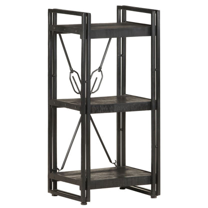 Bookcase | Black | Solid mango wood and powder-coated steel | Medium