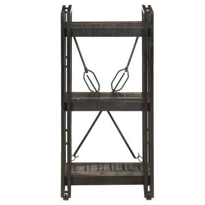 Bookcase | Black | Solid mango wood and powder-coated steel | Medium
