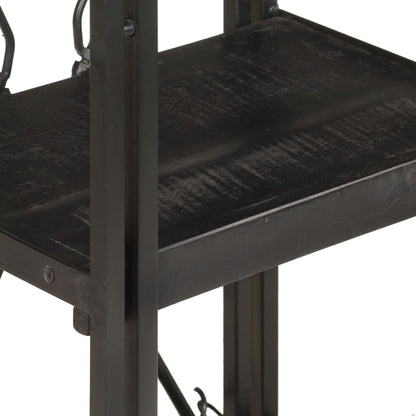 Bookcase | Black | Solid mango wood and powder-coated steel | Medium