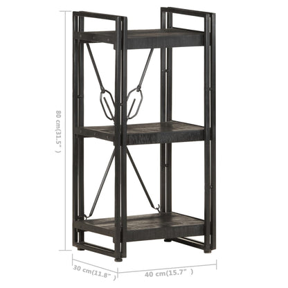 Bookcase | Black | Solid mango wood and powder-coated steel | Medium
