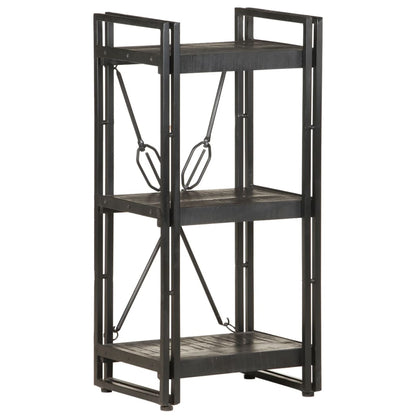 Bookcase | Black | Solid mango wood and powder-coated steel | Medium