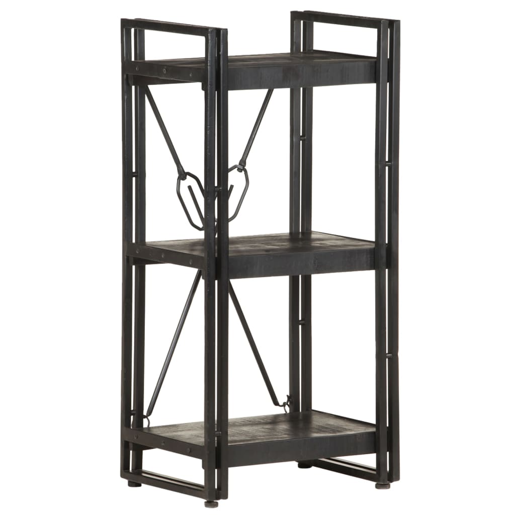 Bookcase | Black | Solid mango wood and powder-coated steel | Medium