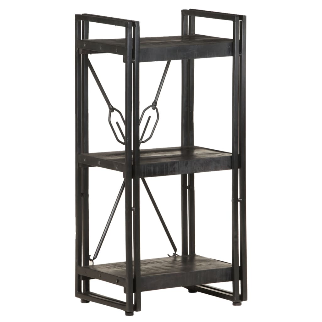 Bookcase | Black | Solid mango wood and powder-coated steel | Medium