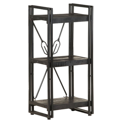 Bookcase | Black | Solid mango wood and powder-coated steel | Medium