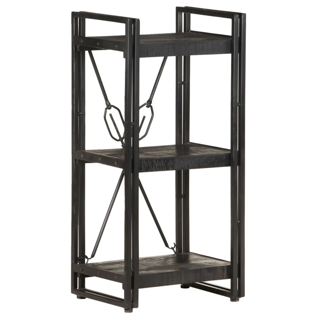 Bookcase | Black | Solid mango wood and powder-coated steel | Medium