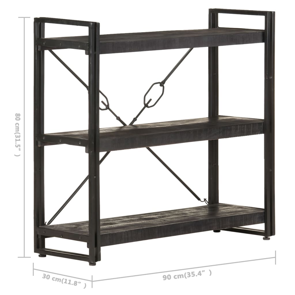 Bookcase | Black | Solid rough mango wood | Medium | Durable | Bookcase