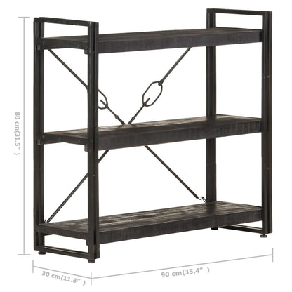 Bookcase | Black | Solid rough mango wood | Medium | Durable | Bookcase