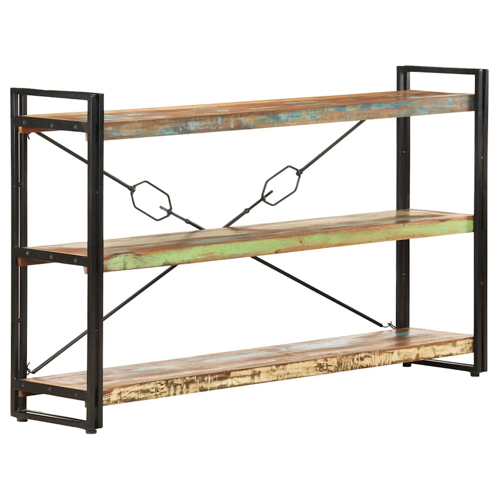 3-Tier Bookcase 140x30x80 cm Solid Reclaimed Wood