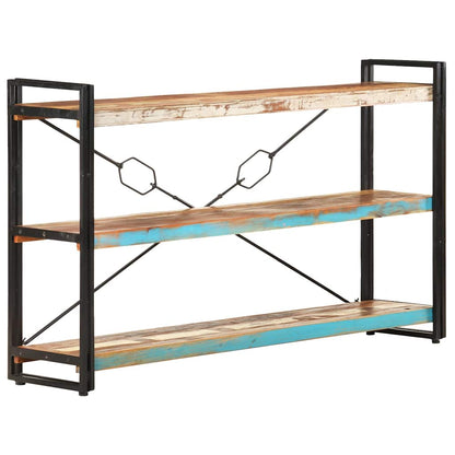 3-Tier Bookcase 140x30x80 cm Solid Reclaimed Wood