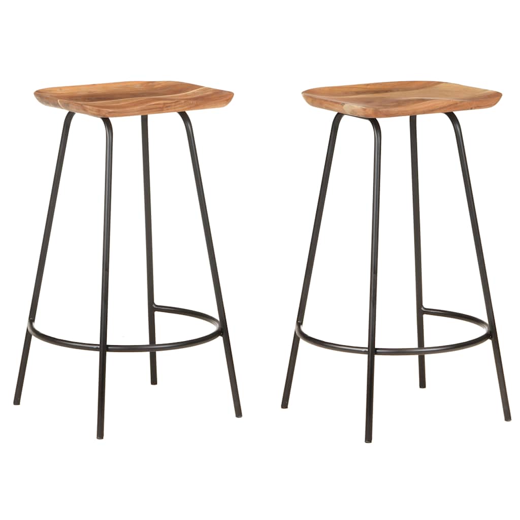 Bar Stools 2 pcs Solid Acacia Wood showcasing elegant design and durable craftsmanship, perfect for home bars and kitchens.