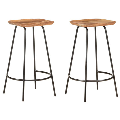 Bar Stools 2 pcs Solid Acacia Wood showcasing elegant design and durable craftsmanship, perfect for home bars and kitchens.