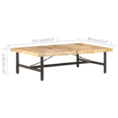 320653 vidaXL Coffee Table 142x90x42 cm Solid Mango Wood