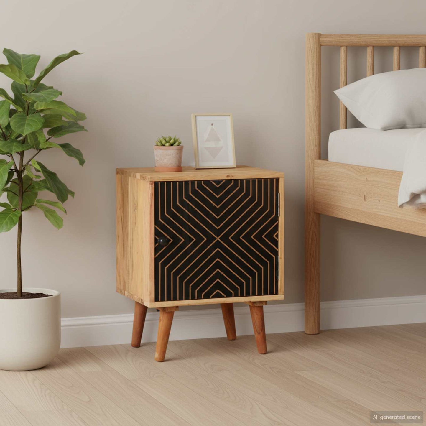322667 vidaXL Bedside Cabinet 40x30x50 cm Solid Acacia Wood