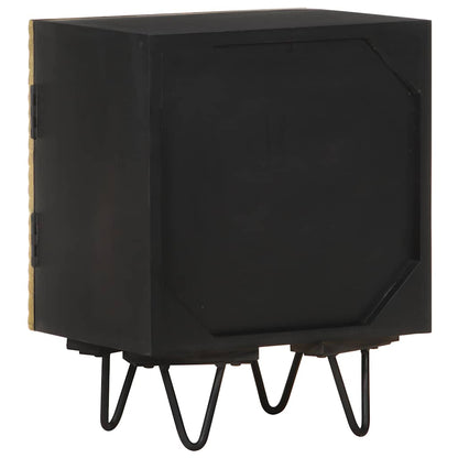 322680 vidaXL Bedside Cabinet with Brass Front 40x30x50 cm Solid Mango Wood