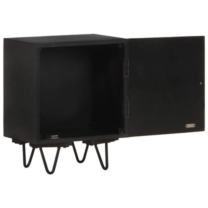 322680 vidaXL Bedside Cabinet with Brass Front 40x30x50 cm Solid Mango Wood