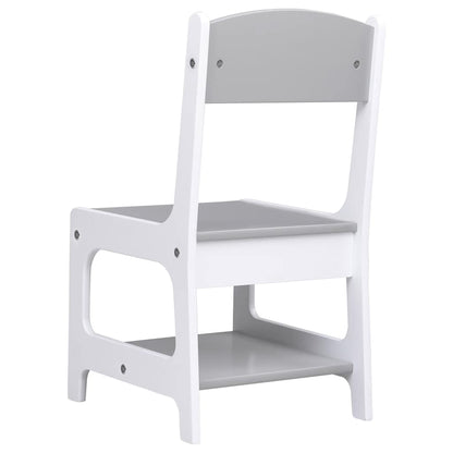 80283 vidaXL Children's Table with 2 Chairs White MDF