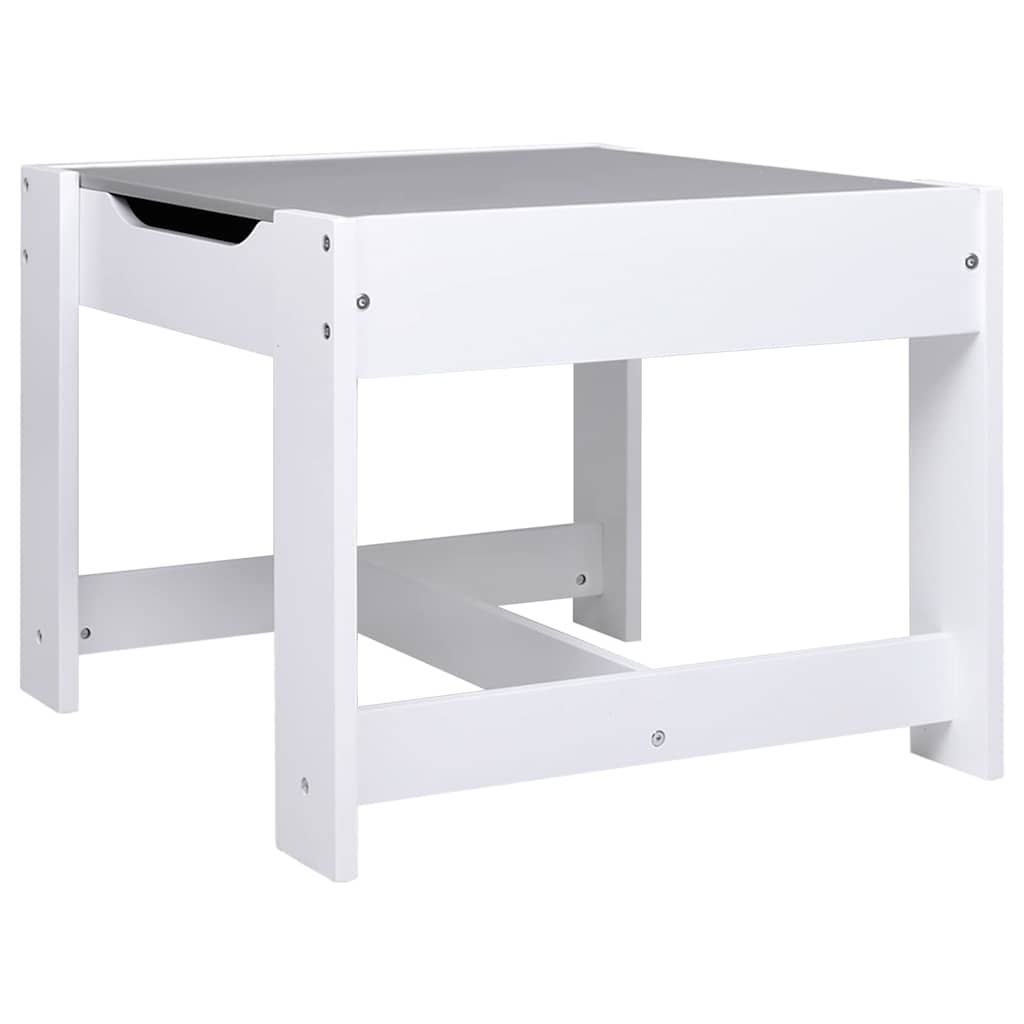 80283 vidaXL Children's Table with 2 Chairs White MDF